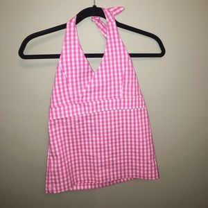 gingham pink halter top